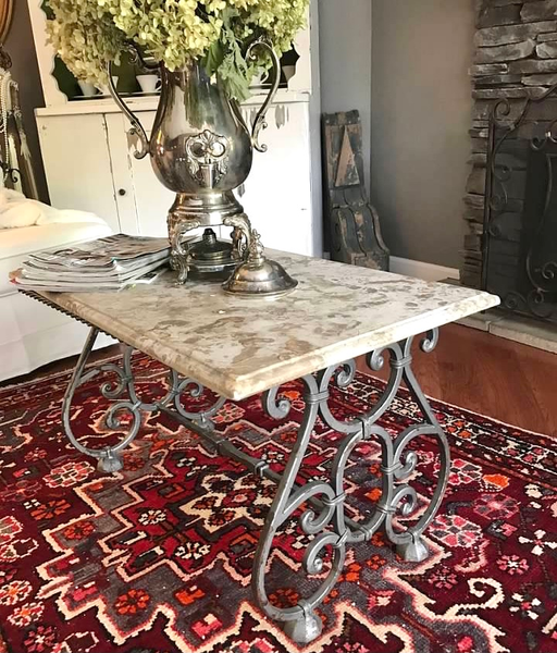 Iron and Marble Coffee Table-LBL