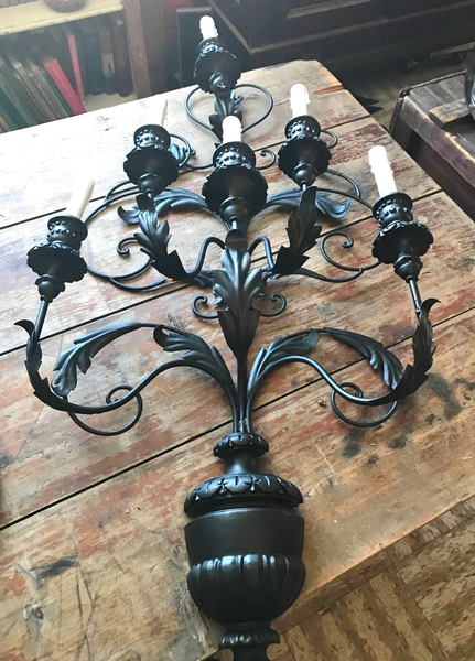 Large Black Iron Sconce-LBL