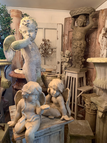 Statue: Sitting Cherub Angel