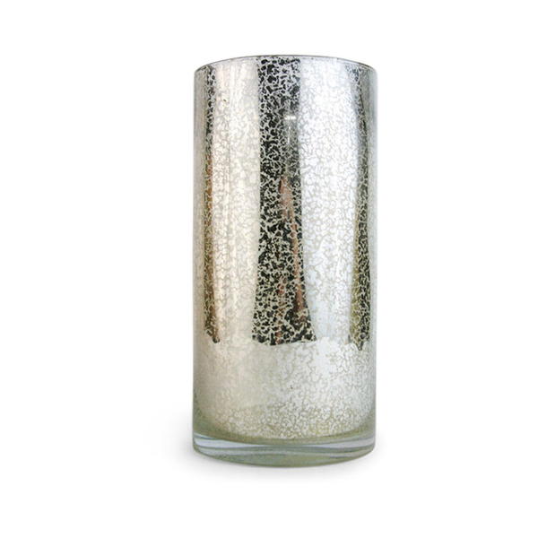 Vase: Silver Mercury Cylinder 10.5"