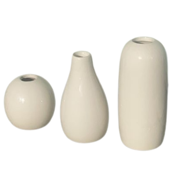 Bud Vase: White Ceramic Mini Assorted