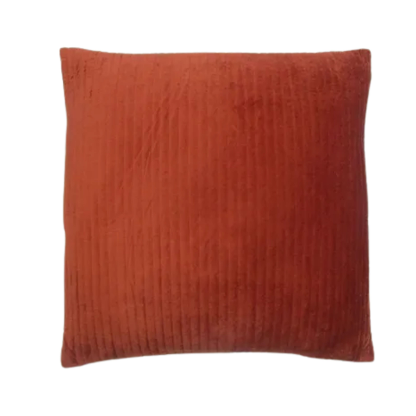 Toss Pillow (Oversized): Orange Quilted Velvet