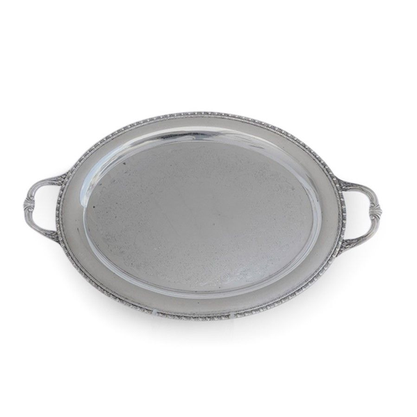 Tray: Silver Oval with Handles 20"