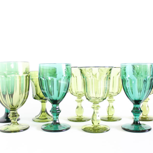 green goblet plastic cups