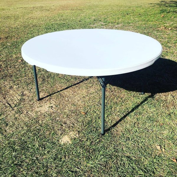 white round resin table