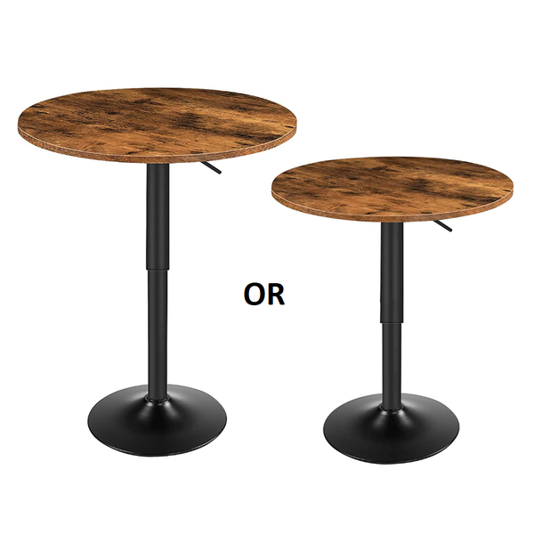 Modern black metal round high and low cocktail table