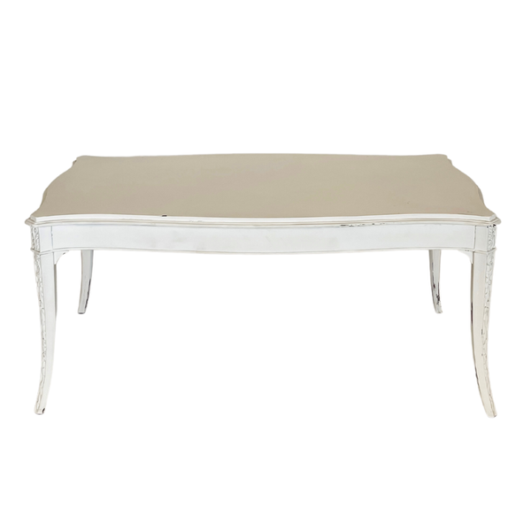 Vintage white rectangular distressed coffee table 