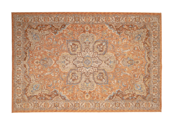 orange traditional patterned rug
