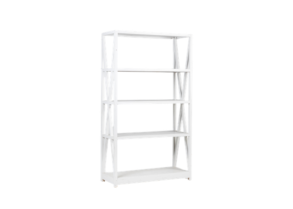 modern white wooden shelving