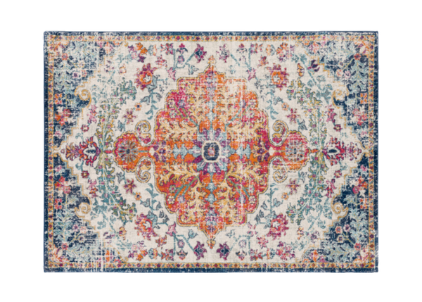 colorful traditional bohemian patterned rug 