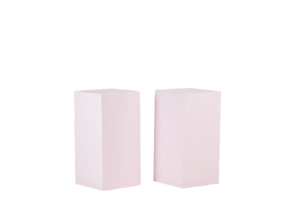pair of 32" pink wooden pedestals