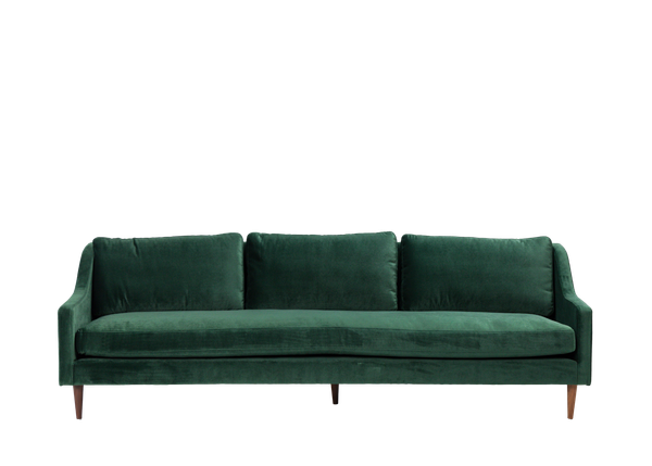 emerald green velvet sofa