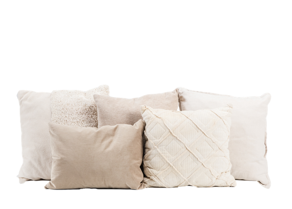 collection of 5 neutral pillows