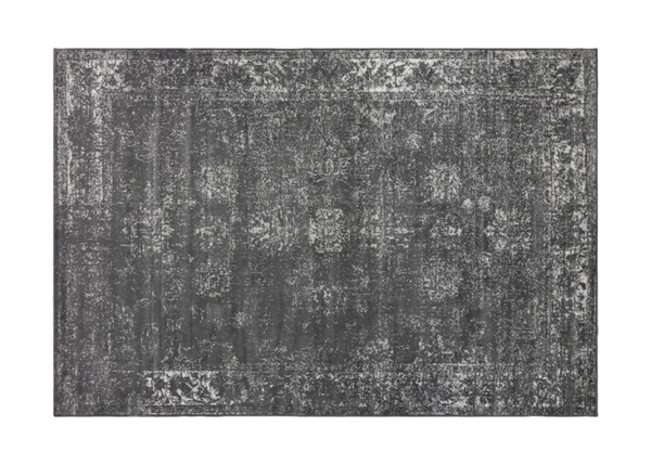 dark gray neutral distressed rug