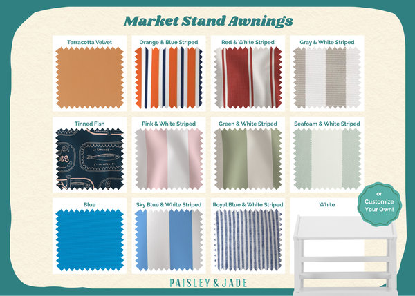 customization offerings for market stand awnings