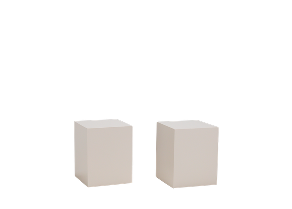 pair of 20" taupe pedestals with a square top and bottom 