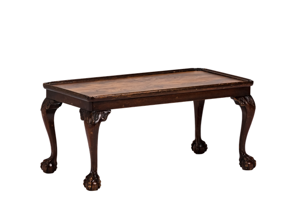 traditional dark wood stained coffee table 