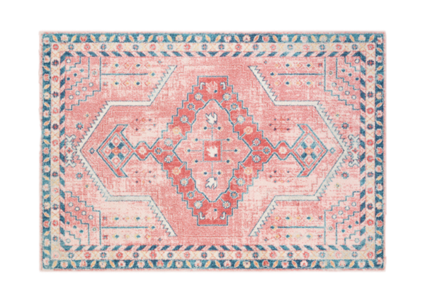 pink and blue contemporary patterned rug 