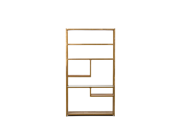 modern gold geometric shelving