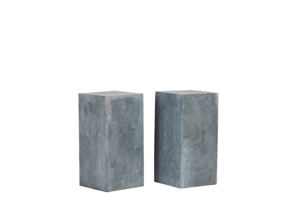 pair of 32" textured gray pedestals
