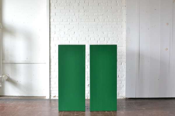 Emerald green painted wooden pedestals