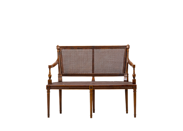 dark caned settee 