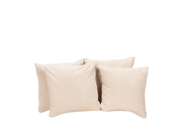 4 textured neutral pillows 