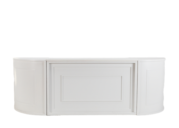 white estate bar with estate corners