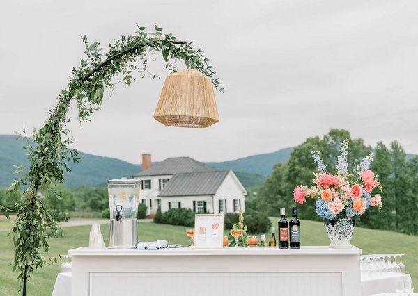 freestanding pendant lighting stand rental with jute chandelier