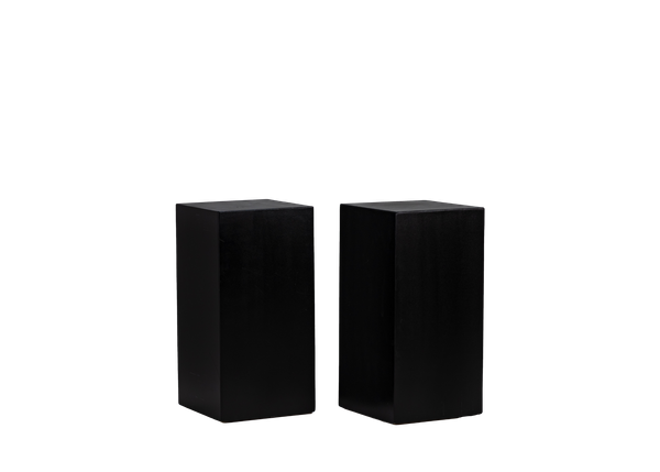 pair of 32" black wooden pedestals