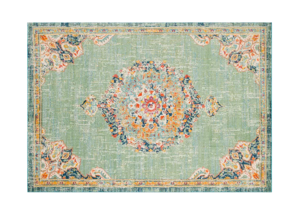 blue contemporary patterned rug 
