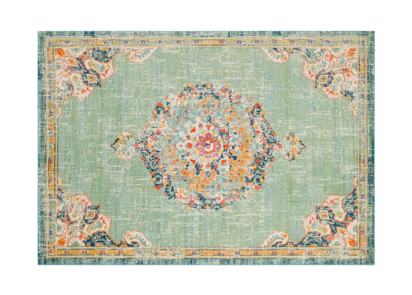 blue contemporary patterned rug 