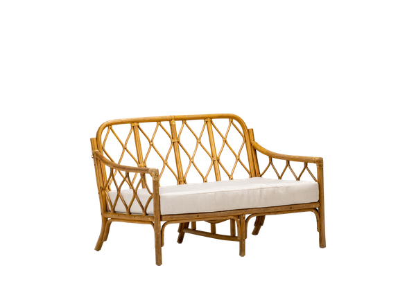 boho settee with neutral cushion