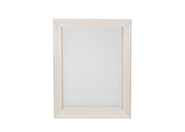 large oversized frame painted taupe, with a frosted acrylic insert