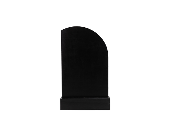 tall rounded black panel and base