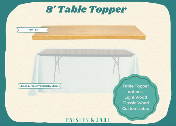 customizable table topper rental guide