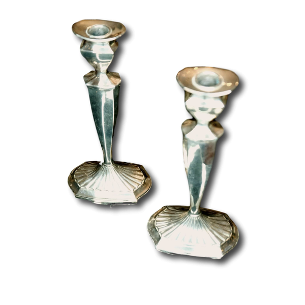 "Elizabeth" Silver Candlestick Holder Set