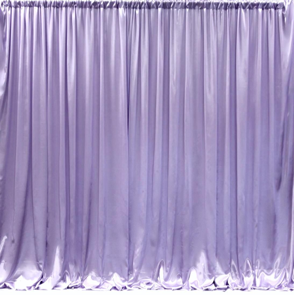 Example of our Lilac Satin Backdrop Service