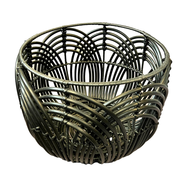 Black Wicker Rattan Storage Basket