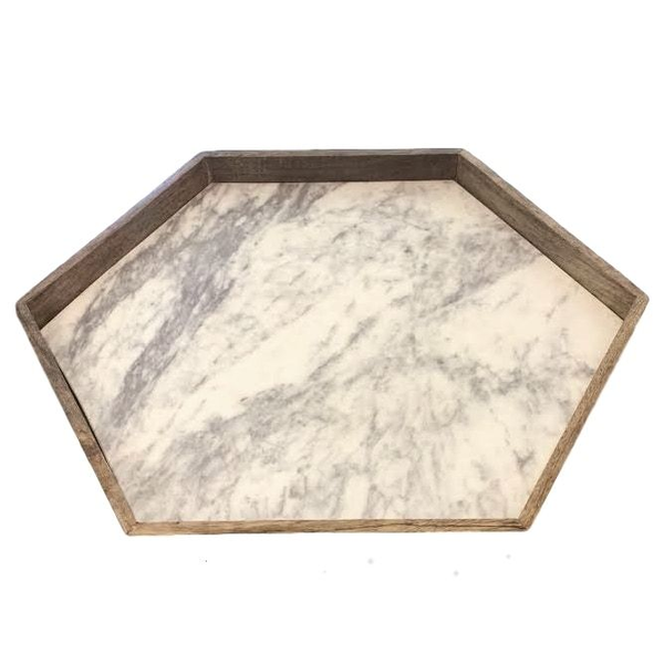 Marble and Wood Tray