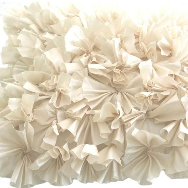 Cream Ruffled Pillow