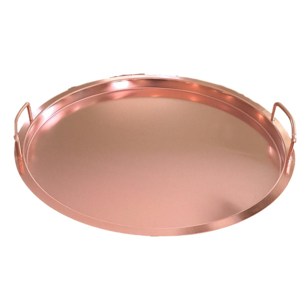 Large Copper Serving Tray with Handles