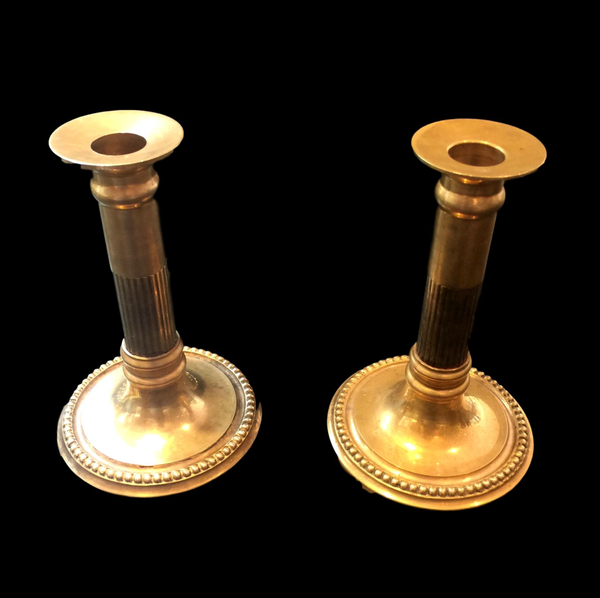 Beaded Brass Candlesticks #B2025