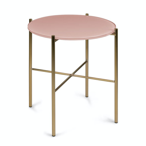 Pink / Gold Glass Side Table