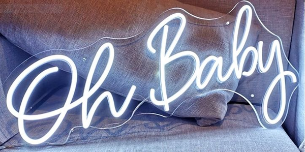 Oh Baby - White LED Neon Sign