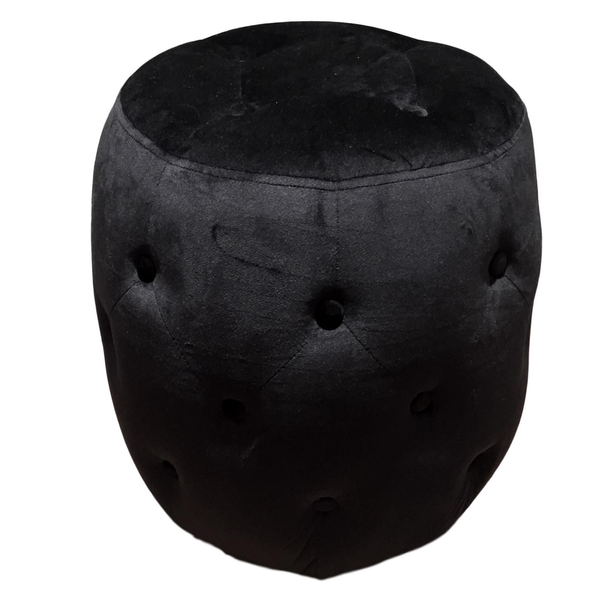 Black Velvet Ottomans