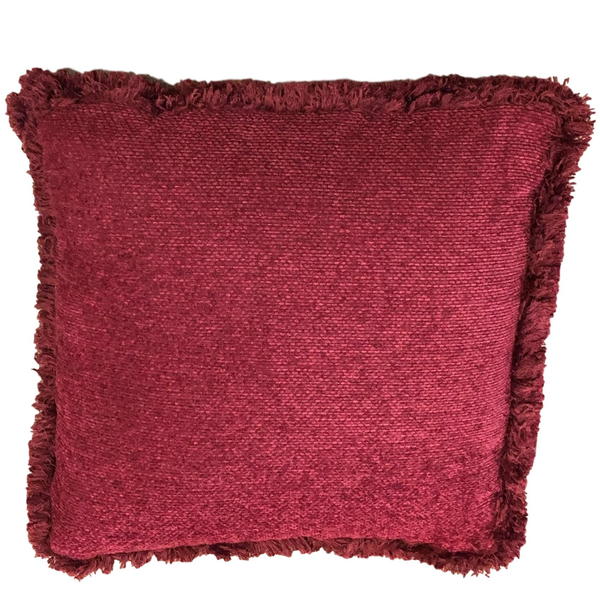 Deep Red Fringe Pillows