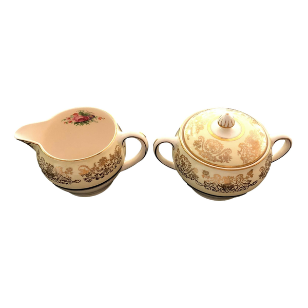 Pale Yellow Cream and Sugar Set