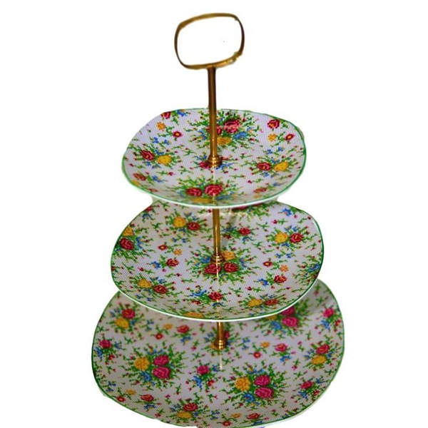 3 Tier "Petit Point" Dessert Stand