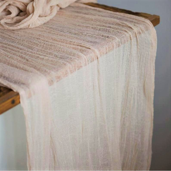 Peach Cheesecloth Table Runners - 16'